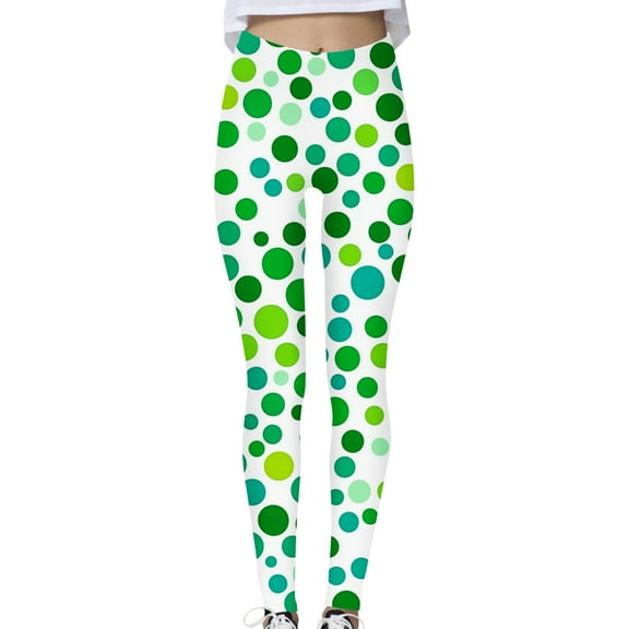 Byworldtasic Legging Pants for Women Women's St. Patrick's Day Printed Irish Green Clover Leaves High Waist Stretchy Soft Yoga Pants