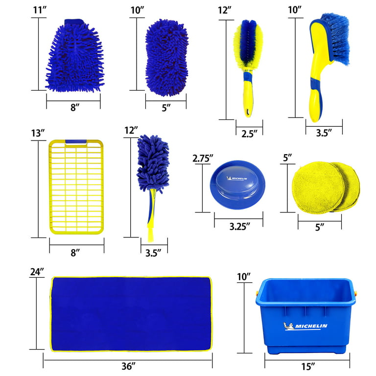 Michelin® Deluxe 4-Piece Car Wash Bucket Kit