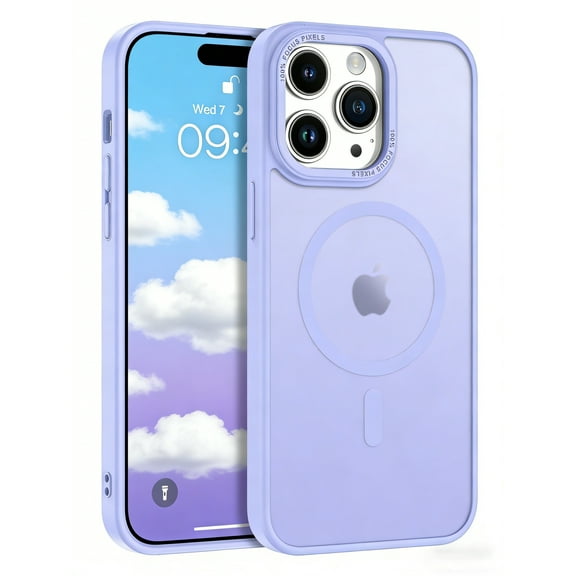 DUDUE Magnetic iPhone 14 Pro Case, Compatible with Magsafe 6.1", Translucent Matte Slim Shockproof Case for iPhone 14 Pro, Purple