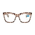 thumbnail image 2 of Thick Oversize Square White Tortoiseshell Reading Glasses 2.50 for Women and Men, Blue Light Blocking Spring Hinge Readers +2.50, 2 of 3