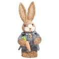 thumbnail image 2 of Conejo de Paja Artificial Sunnimix Decoración de Pascua con Adorno de Zanahoria gris, 2 of 8