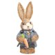 thumbnail image 2 of Estatuilla de Conejito Tejido de Paja Conejo de Pascua con Muñeca de Zanahoria gris, 2 of 9