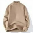 thumbnail image 3 of successthop Turtleneck Sweater for Men Long Sleeve Sweater Chunky Fall Winter Pullover Tops Stylish Solid Clothes Brown, 3 of 4