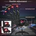 Hoffree Gaming Chair with Bluetooth Speakers Office Chair with Footrest