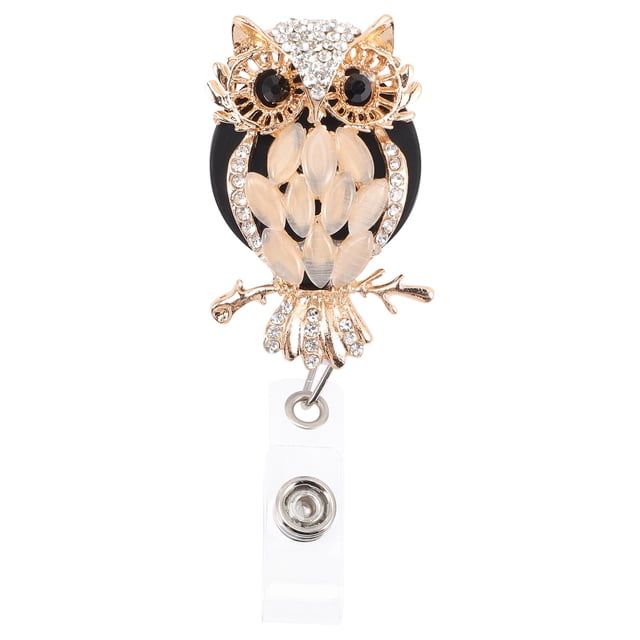MasteelfCA Porte-Badge en Strass Rétractable Clip Métallique Porte-Clés Carte d'Identité pour Femmes
