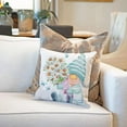 thumbnail image 5 of Light Blue Throw Pillow Covers 18x18 Set of 4 Outdoor Spring Summer Decorative Cushion Cases Home Décor Decorations for Patio Couch Chair Sofa,Daisy Floral Gnomes, 5 of 5