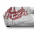 thumbnail image 3 of Saying Soft Flannel Fleece Blanket, Grunge I Love Pizza Lettering with Heart Shape and Rubber Stamp Food Theme, Cozy Plush for Indoor and Outdoor Use, 50" x 60", Vermilion and White, by Ambesonne, 3 of 6
