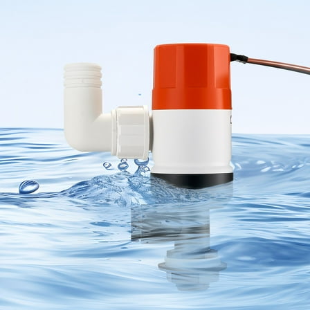 1100GPH 12V Livewell Pump for Boats, 2 Inlets Aerator Pump, Fish Tank Water Circulation