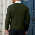 thumbnail image 4 of Wutalume Men's Fashion V-Neck Casual Knit Lightweight Dress Sweater Long Sleeve Slim Fit for Fall and Winter Pullover Style,Army Green L, 4 of 7