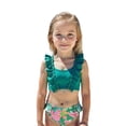 thumbnail image 4 of Gelikeya Girls 2 Piece Swimsuit Ruffles Flounce Printed Bikini Tops Shorts Set Swimwear Girl Bathing Suits X09 Green & 4-5 Years, 4 of 6