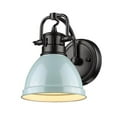 thumbnail image 1 of Golden Lighting 3602-BA1 BLK-SF Duncan Coiffeuse de Bain 1 Lumière avec Abat-Jour en Mousse de Mer, Noir, 1 of 3
