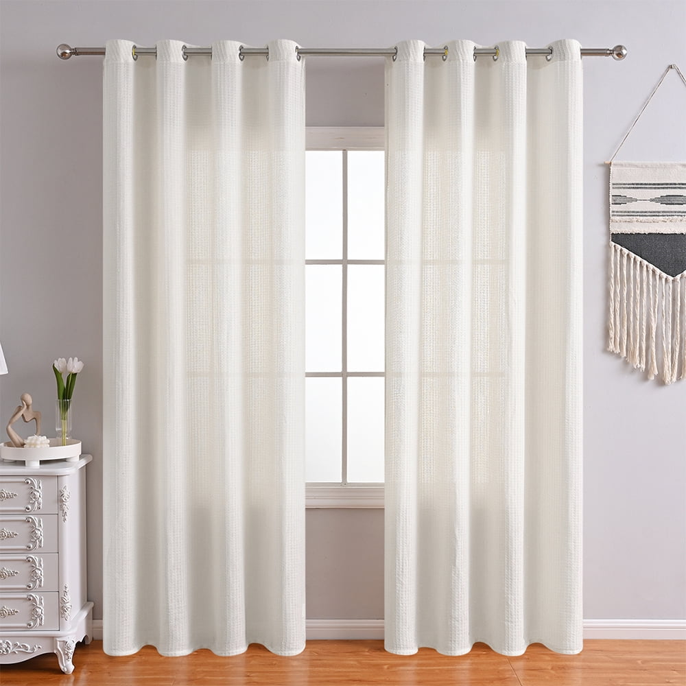 Colisha Single Curtain Panel Eyelet Ring Top Voile Window Curtain