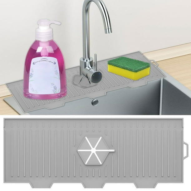 Toorise Kitchen Sink Splash Guard Silicone Faucet Water Catcher Mat