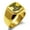 Gold, variant on Stainless Steel Mjolnir Thor's Black Skull Hammer Engraved Square Flat Top Biker Style Polished Signet Ring