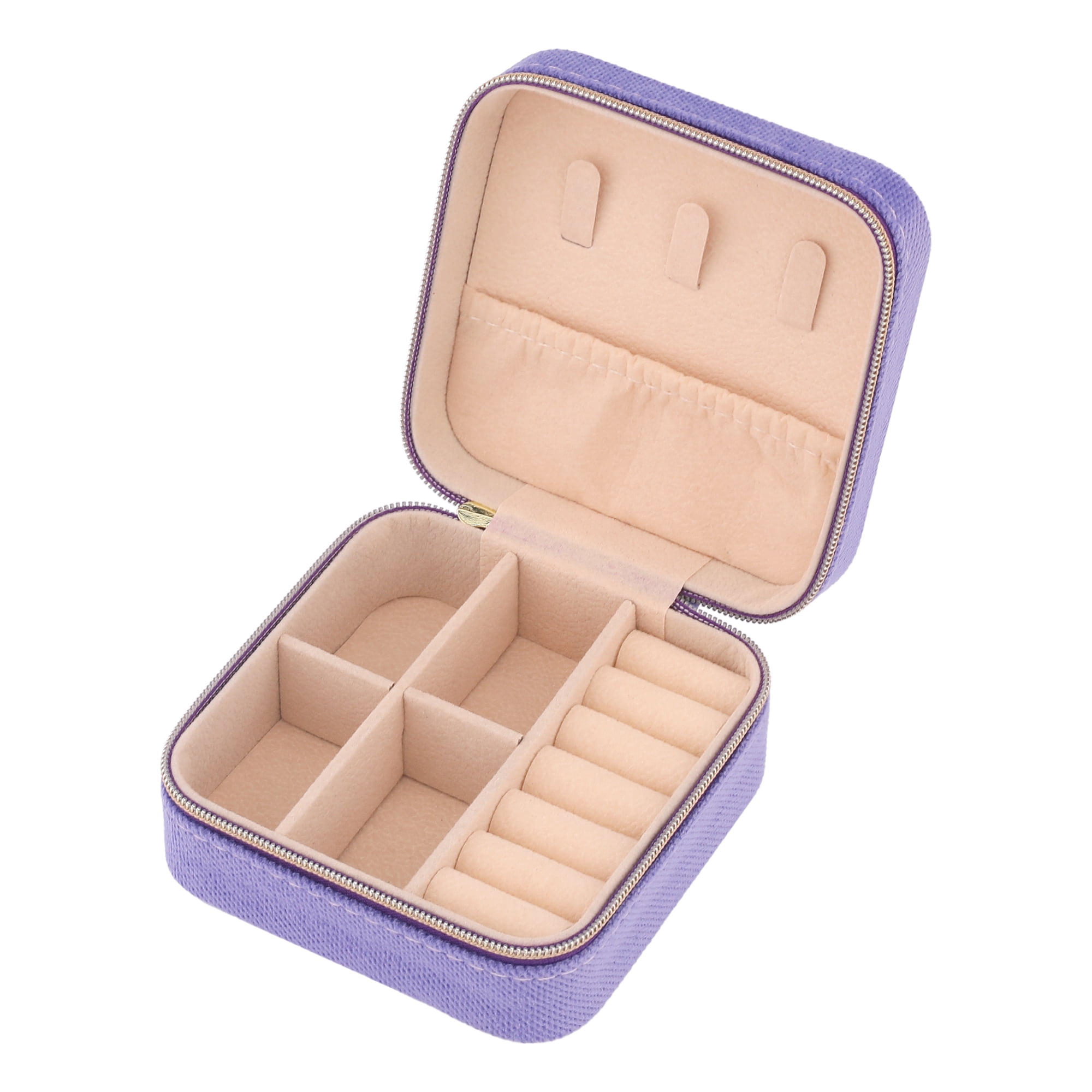 Unique Bargains Travel Portable Organizer Case Jewelry Box Purple