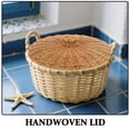 thumbnail image 3 of HOOWIFFY Plastic Hamper Lid Woven Storage Brown 2Set For Home Decor Style, 3 of 8