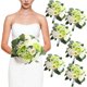 thumbnail image 1 of Juego de 6 ramos de damas de honor DIYDOFUN, verde y blanco, 28 cm, 1 of 6