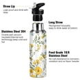 thumbnail image 3 of Yayeee 20oz Insulated Water Bottle Double Wall Stainless Steel with Flip Straw Lid, Yellow Floral, 3 of 7