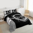 thumbnail image 3 of Homewish King and Queen Queen Comforter Set for Teen, Cartoon Dragonfly Bedding Sets, Black White Stripes Lines Reversible Bedding Comforter Set, Lightweight Room Decor, 3-Piece, 3 of 8