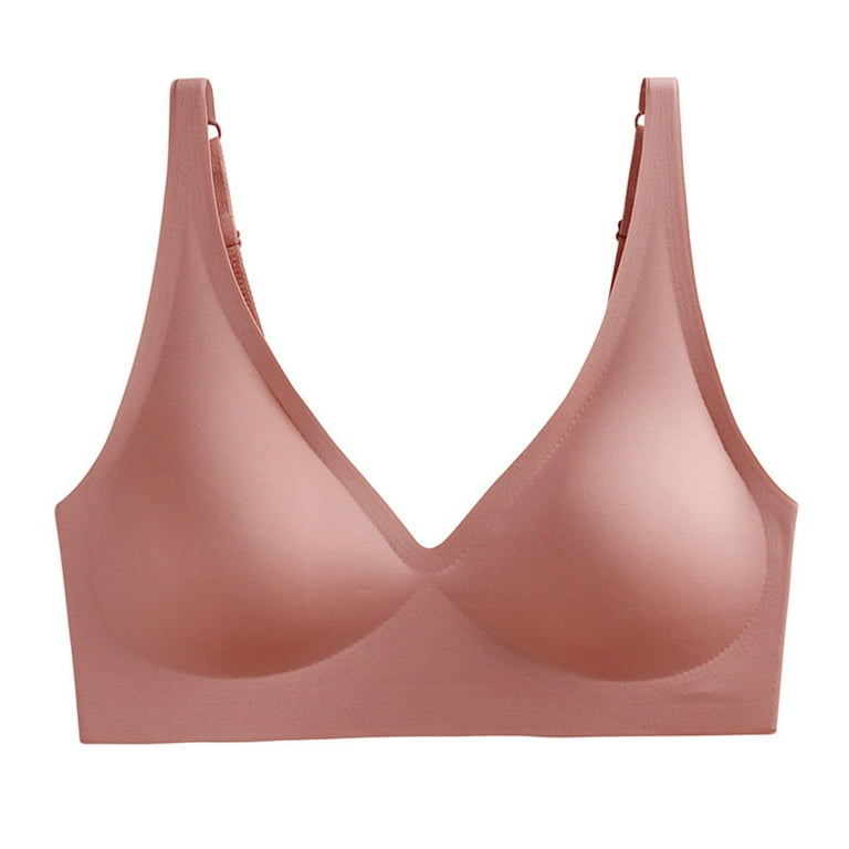 Strapless Push up Bras for Women Lingerie Traceless Solid Color Sleeping  Shapermint Bra for Womens Wirefree Pink M