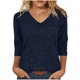 thumbnail image 3 of Sudadera de lactancia,Camiseta de mujer con cuello en V y manga 3/4, blusa informal de color liso, de poliéster, cómoda para uso diario, sopatenor, 3 of 9