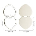 thumbnail image 2 of Unique Bargains 1 Pc Heart-shape Makeup Mirror for Travel Vacation Beige PU ABS Glass, 2 of 5