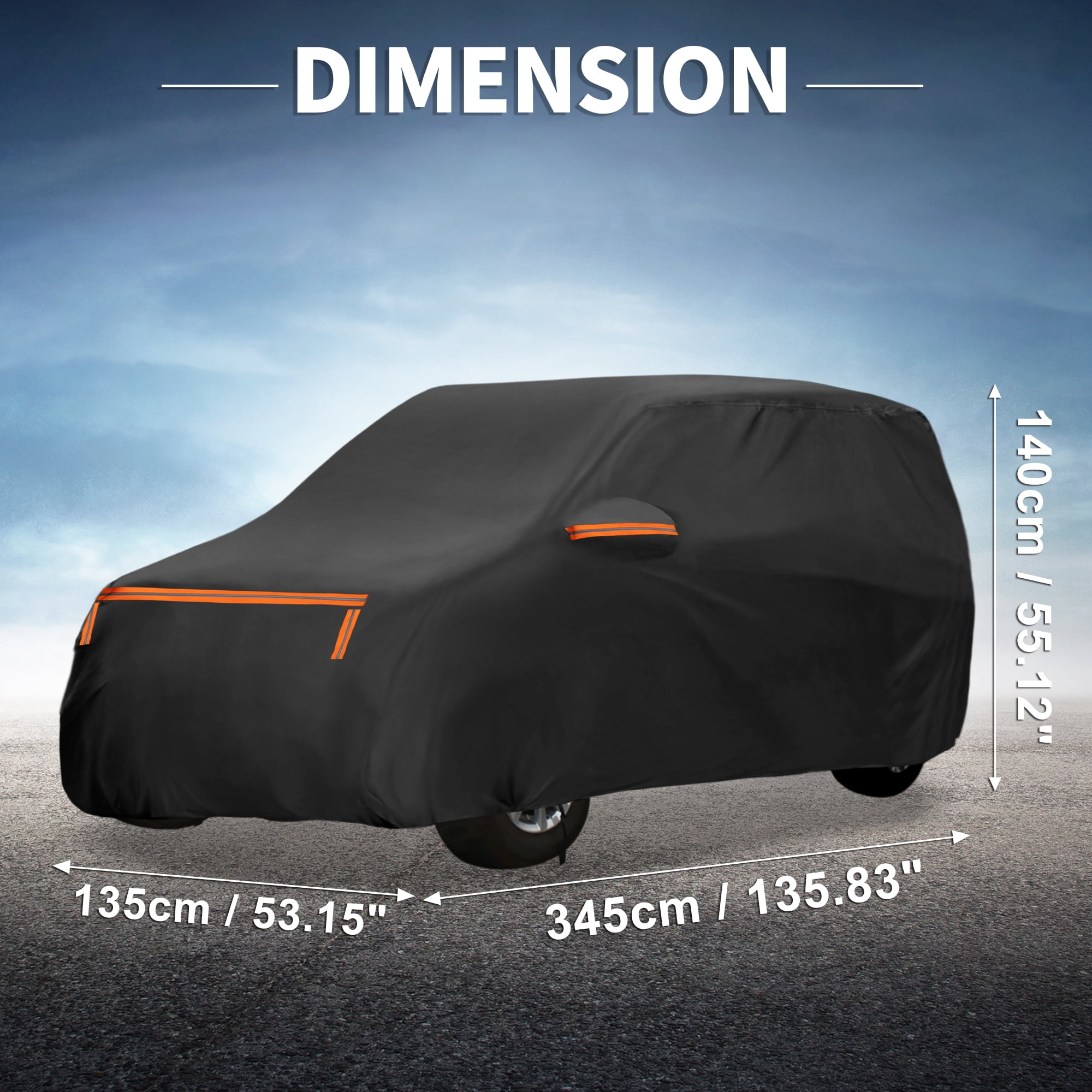 Unique Bargains Car Cover for Daihatsu Mira Aluminum Film Cotton with Right Zipper