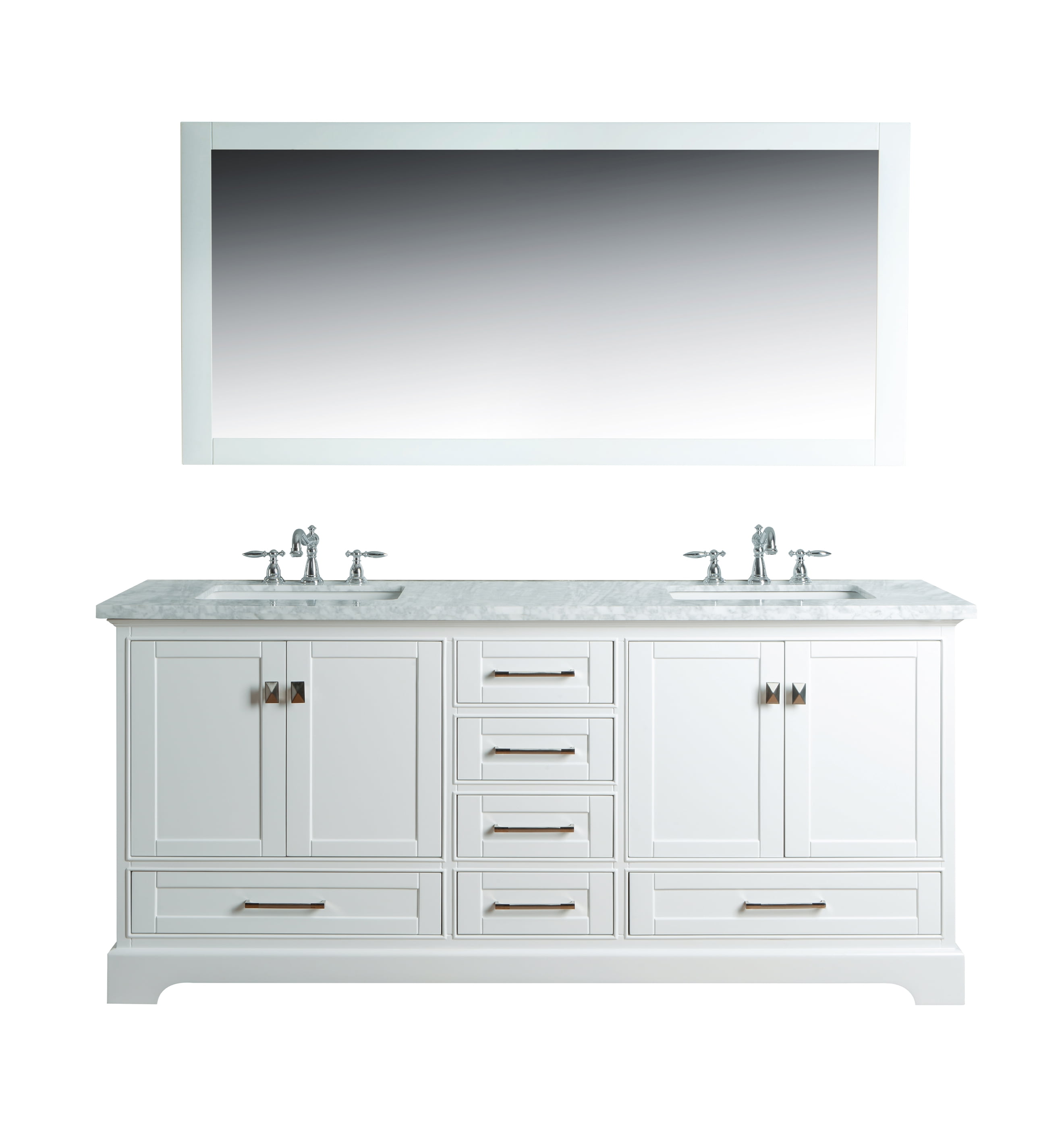 Newport White 72 Inch Double Sink Bathroom Vanity With Mirror Walmartcom Walmartcom