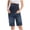 Blue, variant on SROBPTY Maternity Women Shorts Solid High Waist Belly Support with Pockets Rolled Hem Half Length Stretch Denim Pants