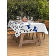 thumbnail image 3 of Outdoor Tablecloths with Umbrella Hole & Zipper, Blue Flowers Tablecloth Rectangle 60x84 Inch, Spring Modern Simple Botanical Floral Plants Waterproof Table Cloth, Patio/Pool/Picnic Table Covers, 3 of 8
