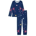 thumbnail image 4 of Renewold Women's Sleepwear Long Sleeve Top and Pants Pajama Set Lightweigth Thin Loungewear Cancer Print Pajamas Size 2XL, 4 of 5
