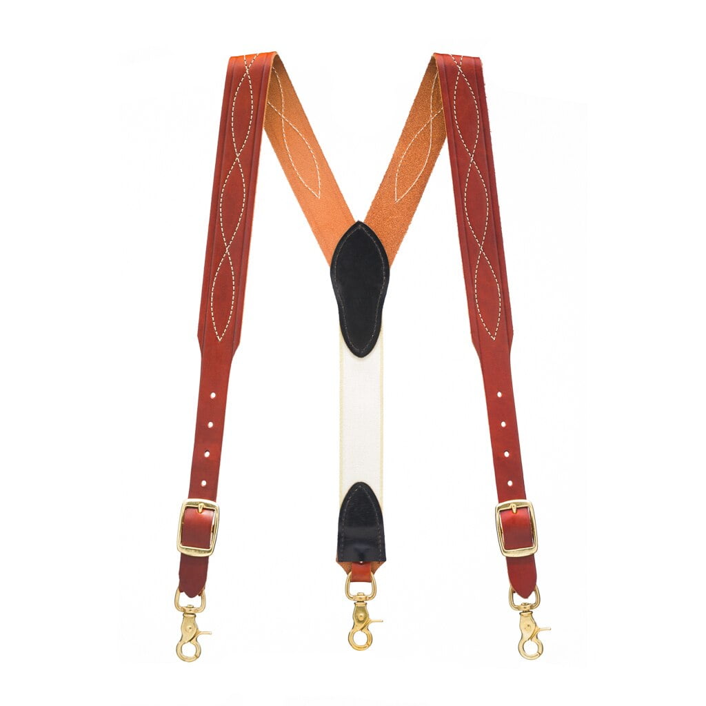 Suspender Store Chain Stitched Handcrafted Western Leather Suspenders