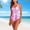 Hot Pink, variant on Swimming Women Swimwears Women's Print Ruched Front Tie Wireless Padded Swimsuit for Bathing and Black XXL