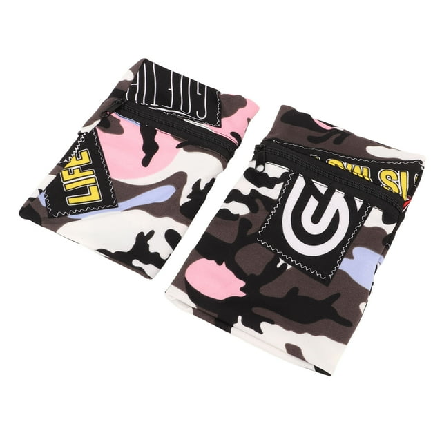 Phone Armband Sleeves, Large Capacity 2 Pcs Phone Holder Breathable Lightweight Polyester For Running Brown,Black White,Light Gray