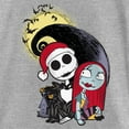 thumbnail image 2 of Girl's The Nightmare Before Christmas Jack and Sally Christmas Portrait Graphic Tee Athletic Heather X Large, 2 of 5