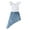 White, variant on Dooleck Kids Little Girl Denim Skirt Set Ruffle Shirt Top Skirt Dress Outfit Clothes