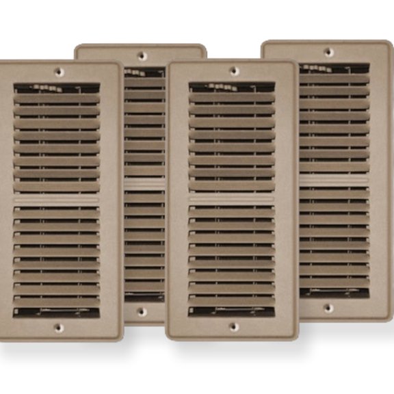 TRUEaire Mobile Home Floor Register 4 x 10 Brown (4 Pack)