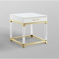 thumbnail image 6 of Posh Living Briar 1-Drawer Metal End Table with Acrylic Legs - White/Gold, 6 of 8