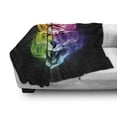 thumbnail image 3 of Tiger Soft Flannel Fleece Throw Blanket, Multicolored Abstract Display Large Feline Blazing Spectrum Rainbow Color, Cozy Plush for Indoor and Outdoor Use, 50" x 70", Multicolor, by Ambesonne, 3 of 6
