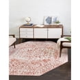 thumbnail image 2 of Unique Loom Oxford Medallion Border Rug 7' x 7' Octagon Pink/Ivory, 2 of 2