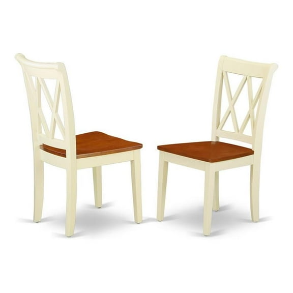Atlin Designs 11" Wood Dining Chairs in Cream (Set of 2)