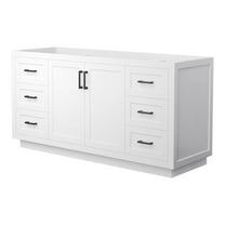 Wyndham Collection Miranda 66" Plywood Single Bathroom Vanity in Black/White