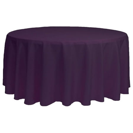 

Ditangy - 132 Inch Round Premium Polyester Tablecloth - Eggplant Linen Table Cloth for Standard Round Tables