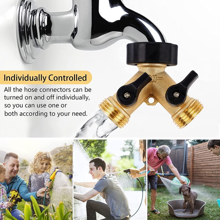 Keyahappy 2-Way Garden Hose Splitter, Heavy Duty Brass photo 5