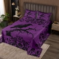 thumbnail image 2 of Erosebridal Ensemble de Couvre-Lit Halloween Corbeau Damas Fleur Grand Réversible 3 Pcs, 2 of 6