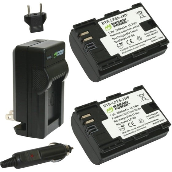 Canon Lp E6 Lp E6n Battery 2 Pack And Charger