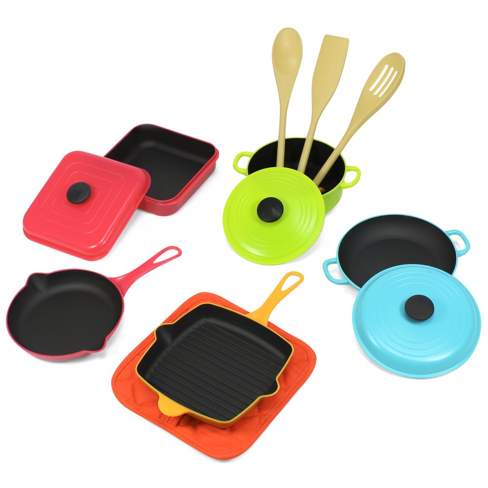 Mini Modern Cookware Set 12 Piece Kitchen Set for Kids Dishwasher