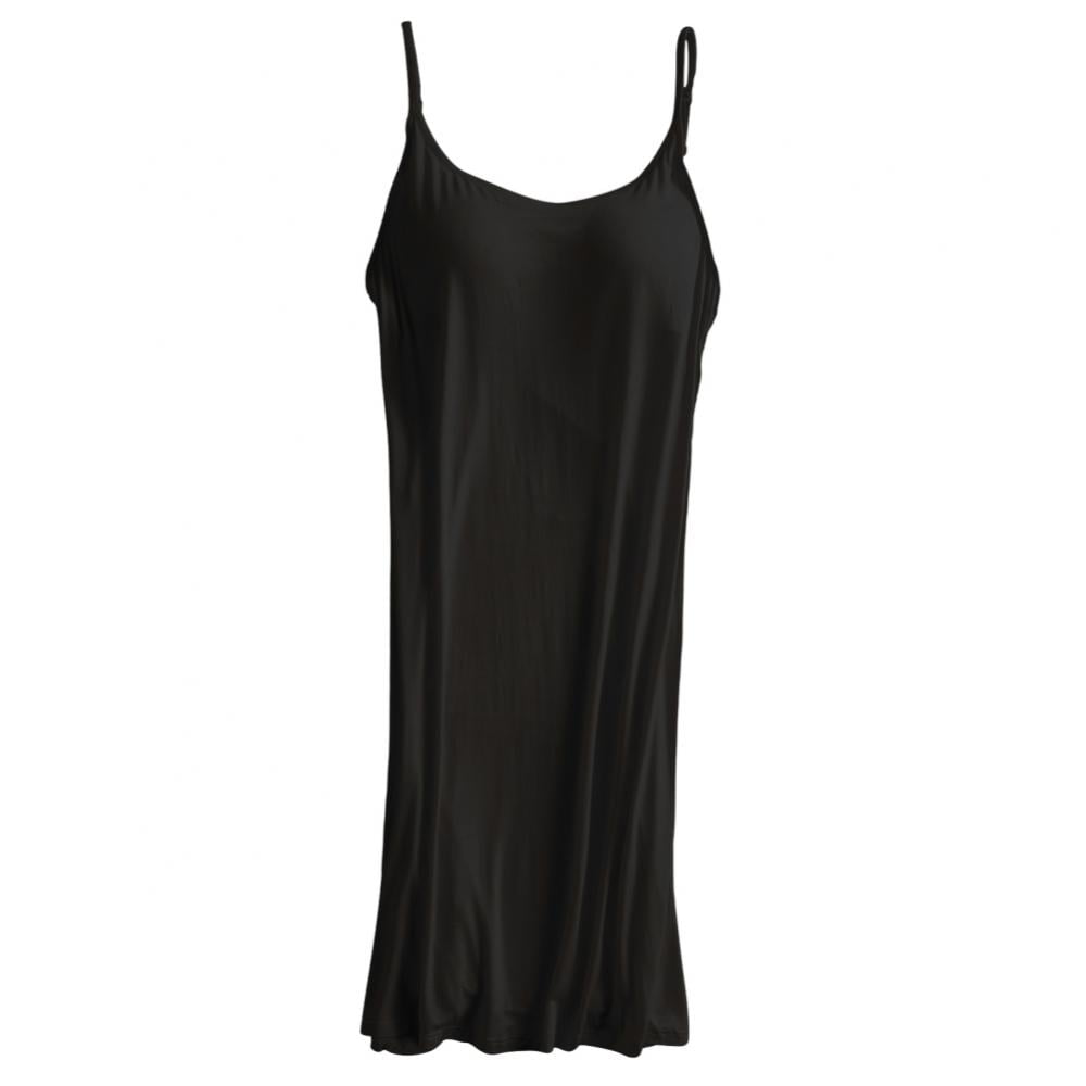 Nightgown with Built in Bra Sexy Full Slips Sleepwear Summer Sleeveless Nightshirt Chemise
