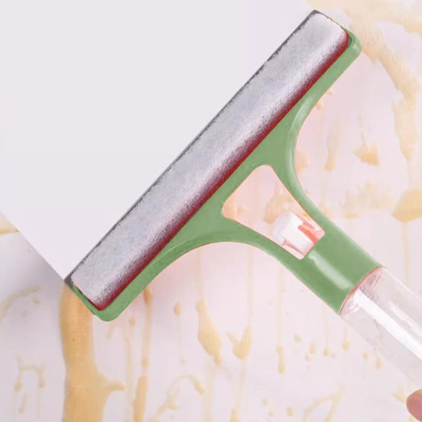 Raspador de vidrio con rociador de agua 3 en 1 de Lisbinx, herramientas de limpieza para el hogar, raspador de piso de baño, raspador de agua para espejo, cepillo rociador de agua