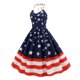 thumbnail image 1 of Independence Day Vintage Dresses Star Stripe Printed Skirt Fashion Women Dress (Size S), 1 of 3